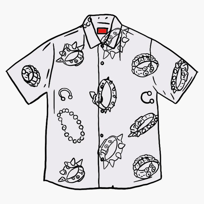 Supreme Studded Collars Rayon S/S Shirt White