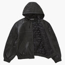 Supreme Studded Hooded Leather Jacket Black