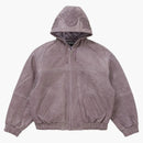 Supreme Studded Hooded Leather Jacket Lilac