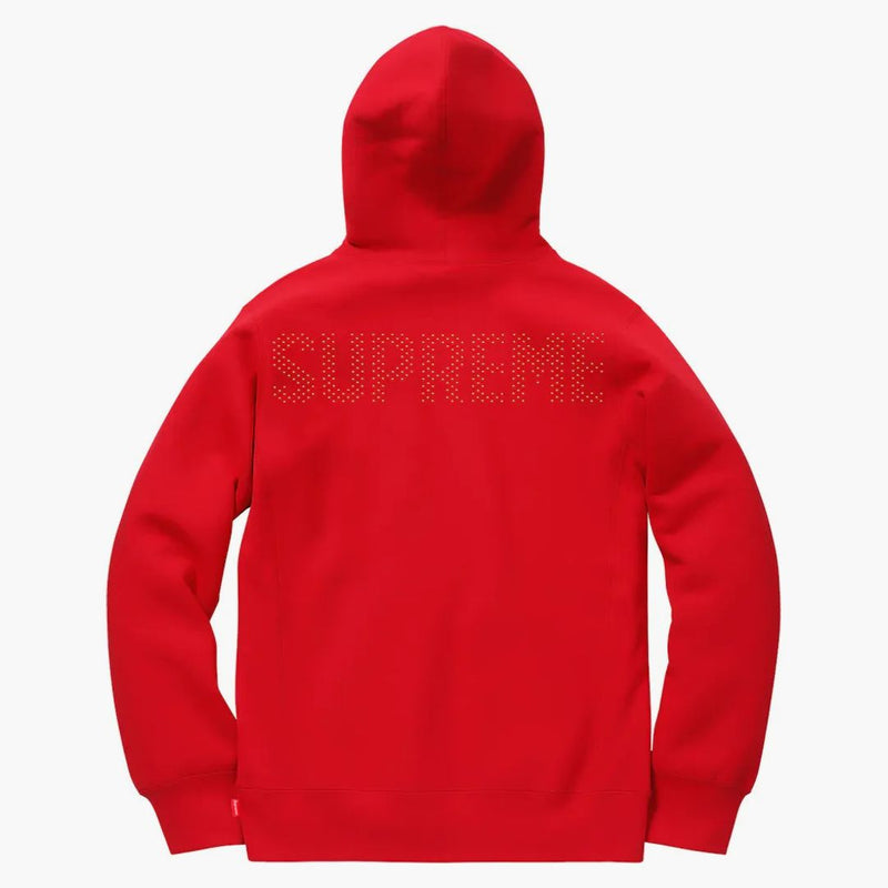 Supreme studded hooded sweatshirt red