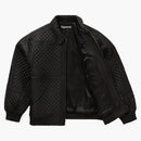 Supreme Studded quiltad läderjacka svart
