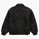 Supreme Studded quiltad läderjacka svart