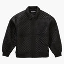 Supreme Studded quiltad läderjacka svart