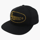 Supreme Studded Script Logotipo de 5 paneles Negro