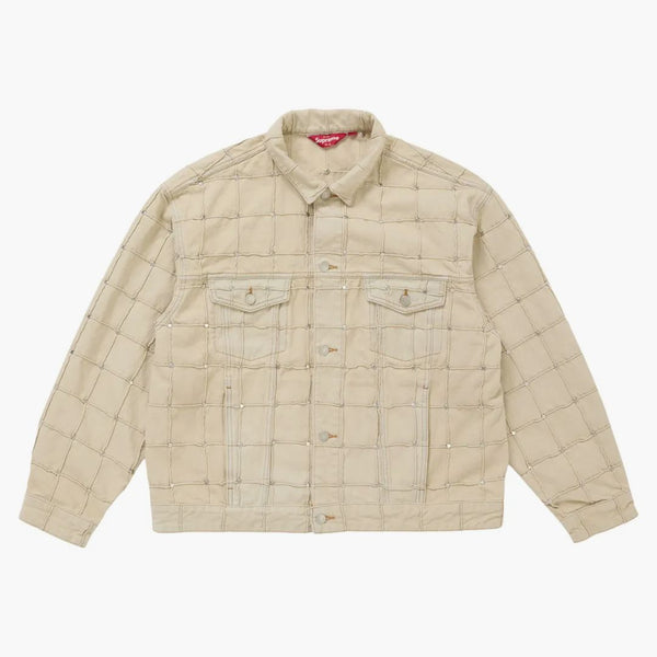 Supreme Studded Seam Denim Trucker Jacket Natural