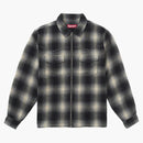 Supreme Studded Shadow Plaid Zip Up Shirt Black