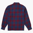 Supreme Studded Shadow Plaid Zip Up Shirt Red
