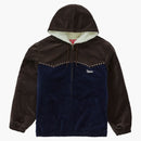Supreme Studded Velvet Hooded Work Jacket Navy