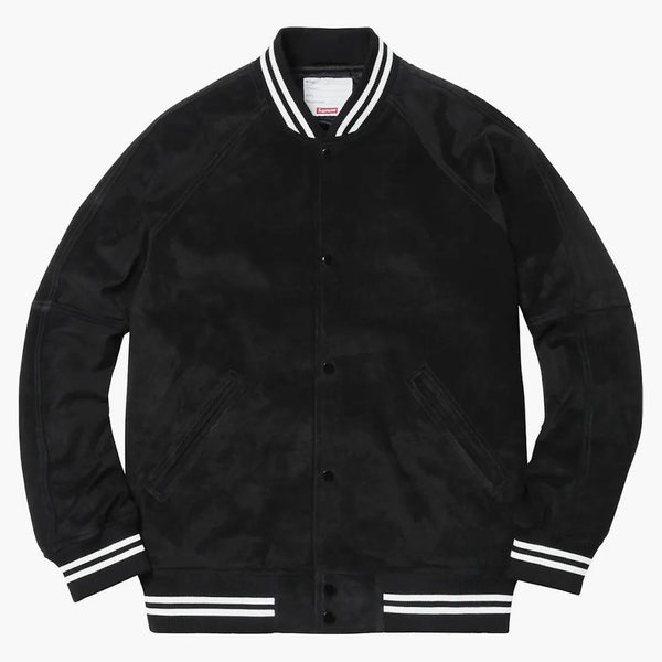 Supreme Suede Varsity Jacket Black