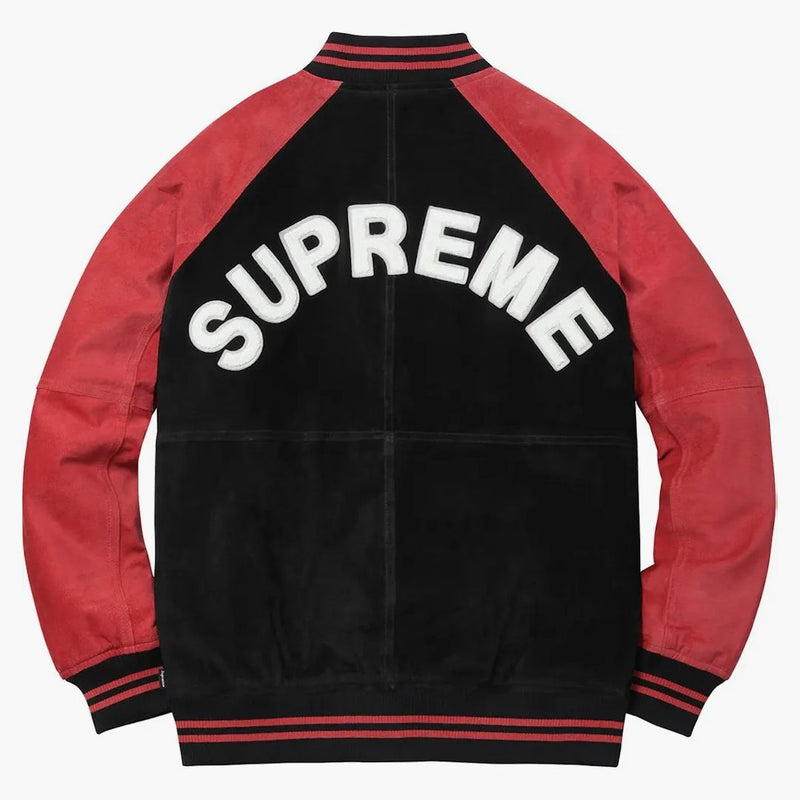 Supreme Suede Varsity Jacket röd