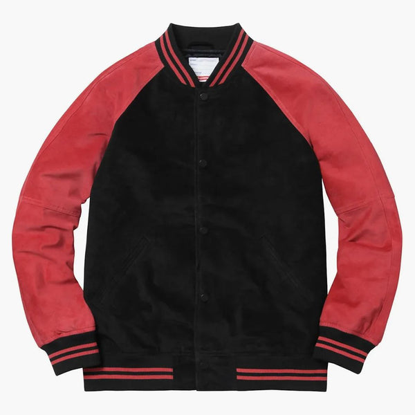 Supreme Suede Varsity Jacket Red