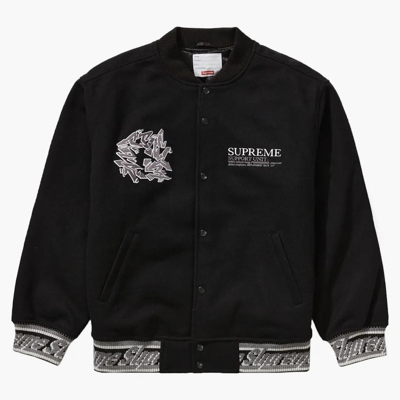 Supreme Support Unit versity Jacket svart