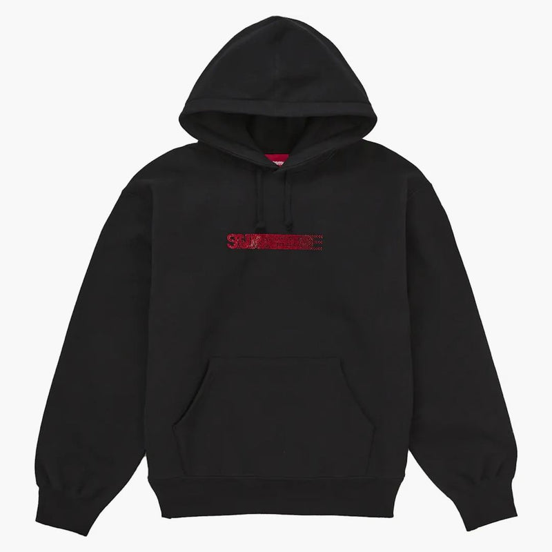 Supreme Swarovski Motion Logo Hooded Sweatshirt Black