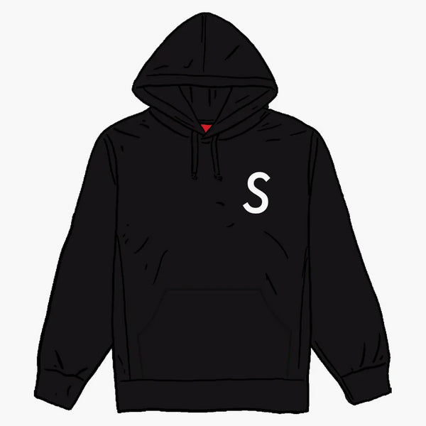 Supreme Swarovski S logotyp huva tröja svart