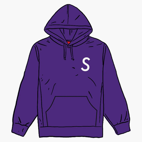 Supreme Swarovski S logo huva tröja lila