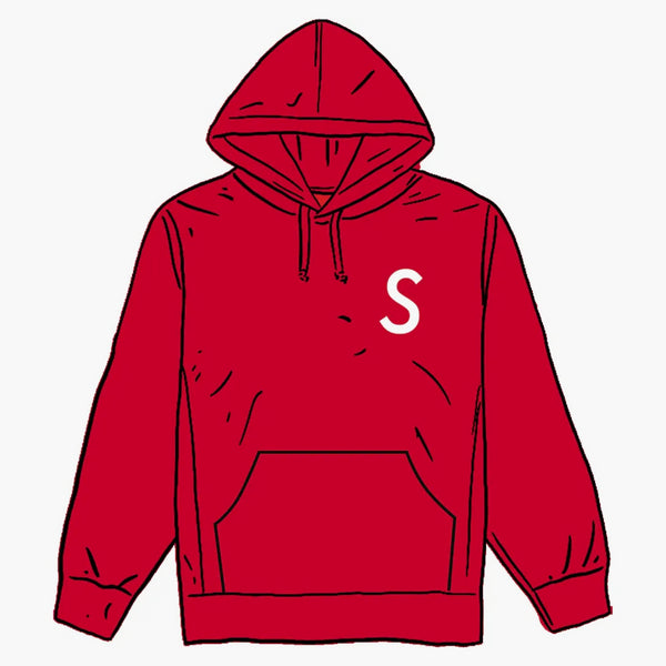 Supreme Swarovski S logotyp huva tröja röd