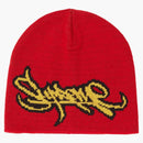 Supreme Tag Logo Beanie Red