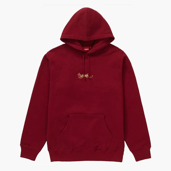 Supreme Tag Logo Hooded Sweatshirt Cardinal