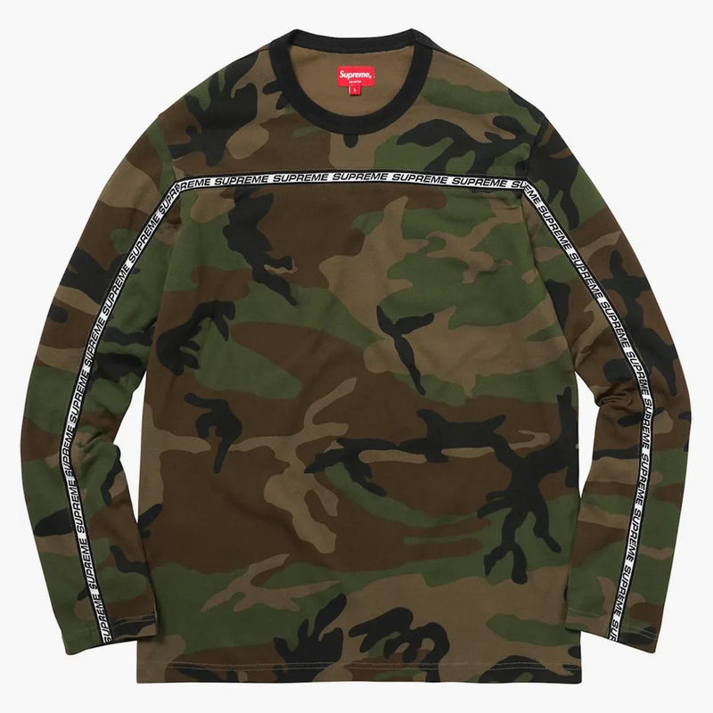 Supreme Tape Stripe L/S Pique Top Woodland Camo
