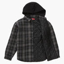 Supreme Tartan Flannel Hooded Shirt Black