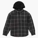 Supreme Tartan Flannel Hooded Shirt Black