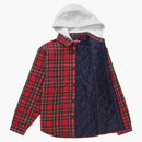 Supreme Tartan Flannel Hooded Shirt Red