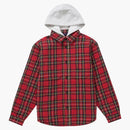 Supreme Tartan Flannel Hooded Shirt Red