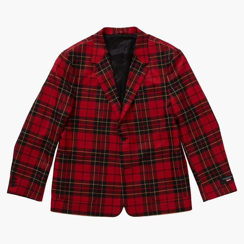 Supremo Tartan Wool Suit Red