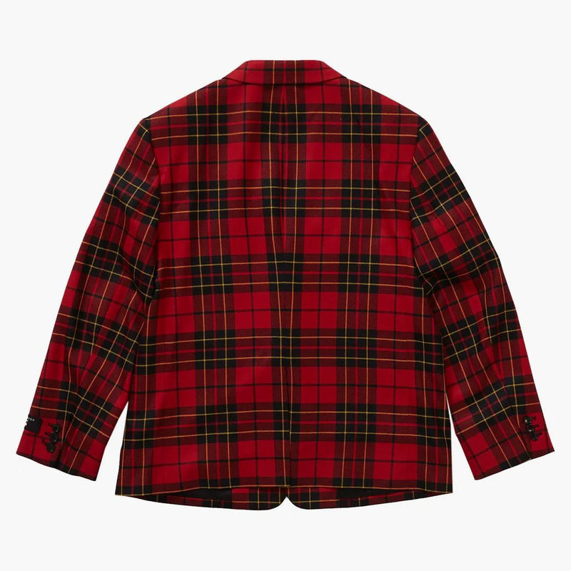 Supremo Tartan Wool Suit Red