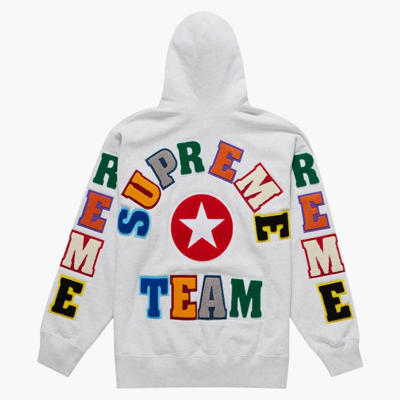 Supreme Team Chenille Hooded Sweatshirt Ash Grey
