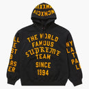 Supreme Team Flocked Hooded Sweatshirt Black
