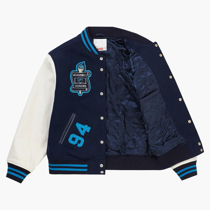 Navy supremo della giacca varsity della squadra