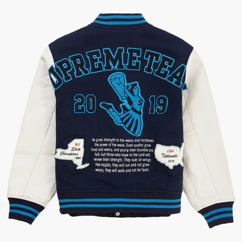 Navy supremo della giacca varsity della squadra
