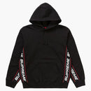 Supreme text rib hooded sweatshirt black