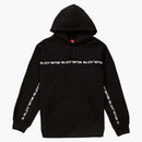 Supreme text stripe hooded sweatshirt black