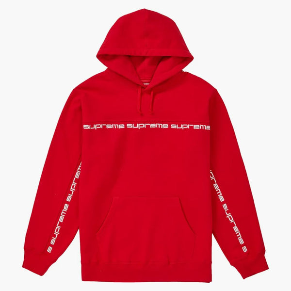 Supreme Text Rand Hooded Sweatshirt Red