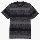 Supreme Text Stripe Jacquard S/S Top Black