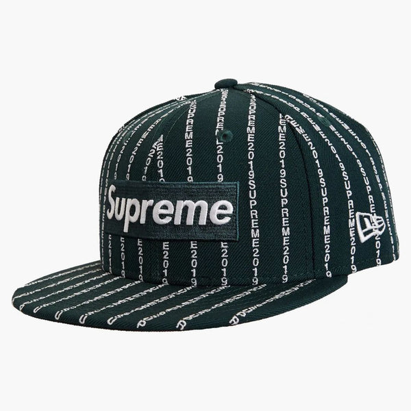 Supreme Text Stripe New Era Cap Dark Green