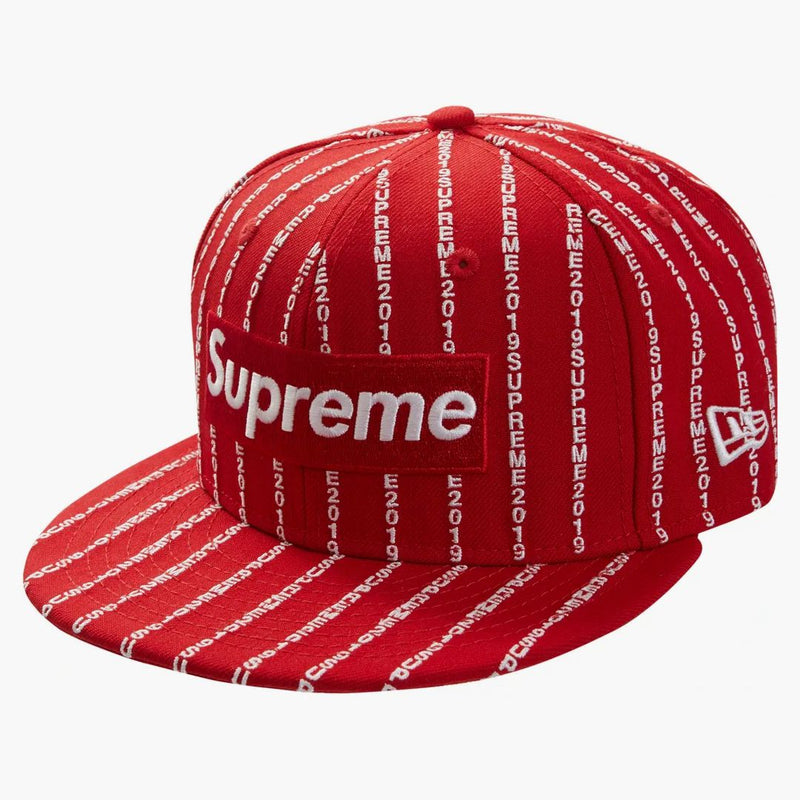 Supremo de texto Stripe New Era Cap Red