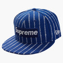 Supreme Text Stripe New era Cap Royal