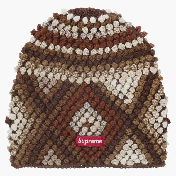 Supreme Textured Knit Beanie Brown