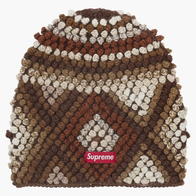 Supreme Textured Knit Beanie Brown