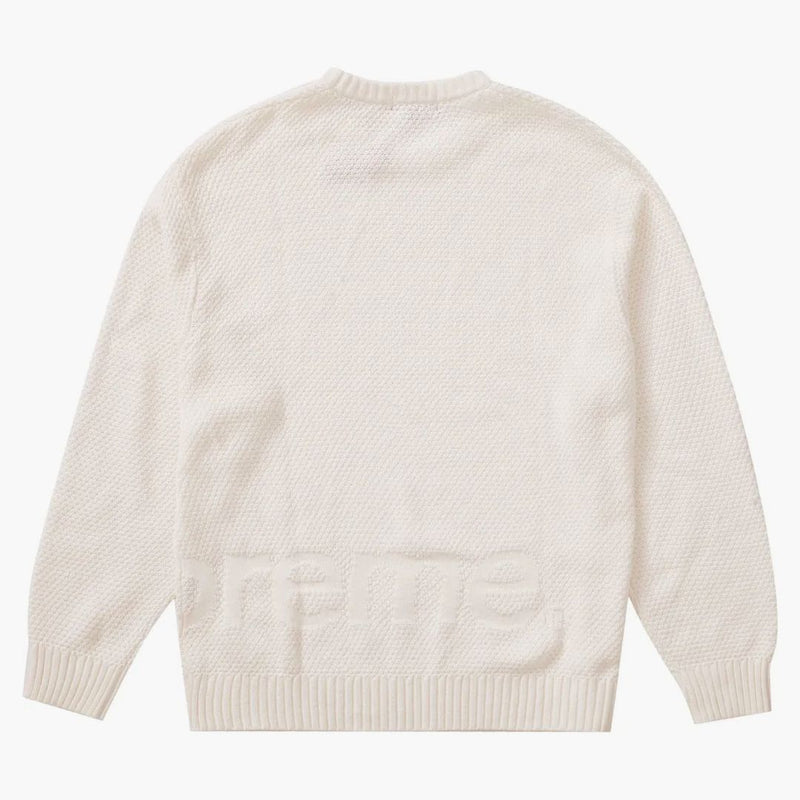 Supreme texturerad liten låda tröja vit