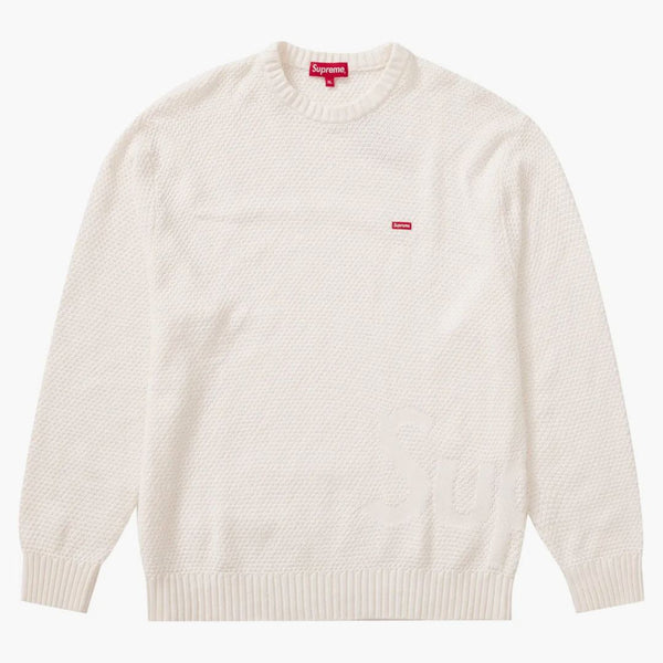 Supreme texturerad liten låda tröja vit