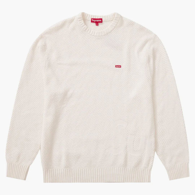 Supreme texturerad liten låda tröja vit