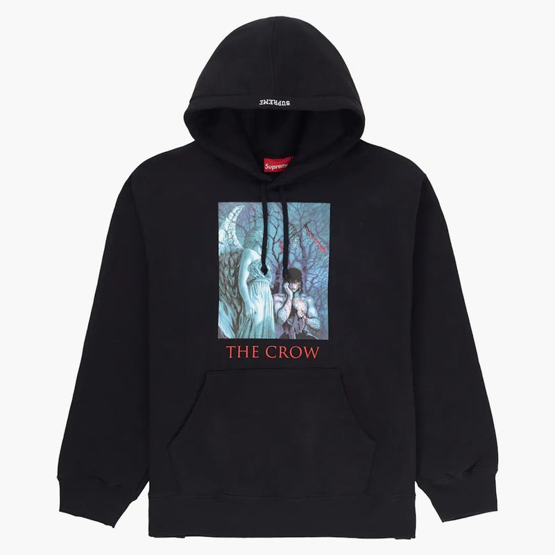 Supremo la felpa con cappuccio di corvo nero