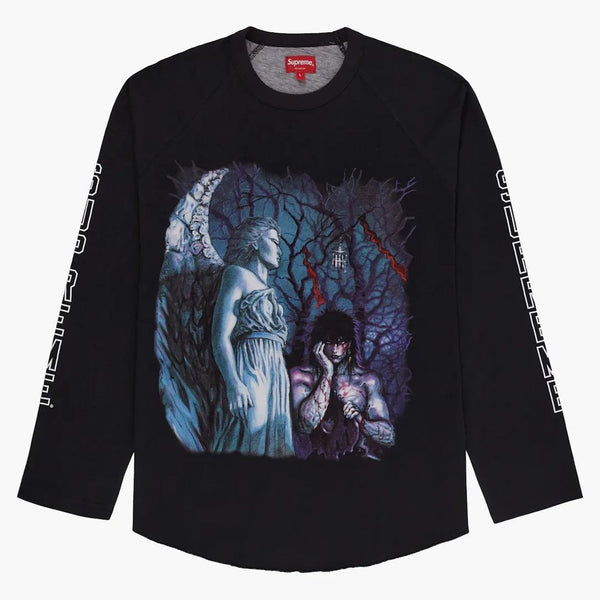 Nejvyšší Crow Raglan l/s čajový černý hřbitov