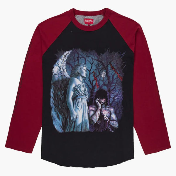 Supreme the crow raglan l/s tea cardinal graveyard