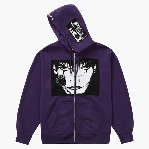 Supreme The Crow Zip Up Hooded Sweatshirt Dusty Purple