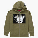 Supreme the crow zip up hooded sweatshirt light olive